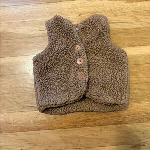 Brown Sherpa Baby Vest